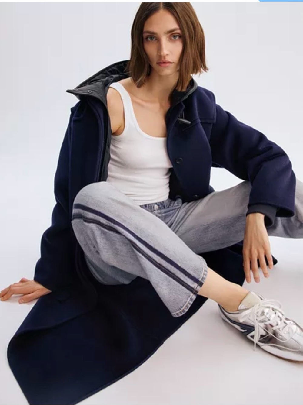 rag & bone Light Gray Striped Cropped Jeans